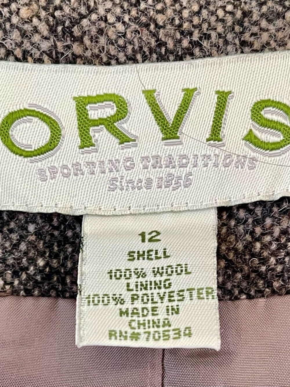 Orvis 100% Wool Tweed Suit Set Blazer Pants Size 12 - Picture 3 of 13